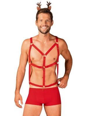 Секси комплект за мъже Komplet-Mr-Reindy-Czerwony-Czerwony