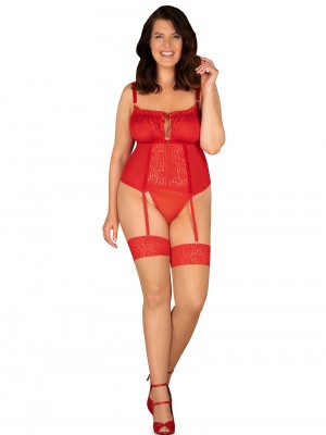 Корсет в комплект с прашки Gorset-Blossmina-stringi-GRATIS-Czerwony-Czerwony