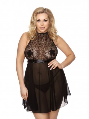 Секси нощница Koszulka-Riley-stringi-GRATIS-Czarny