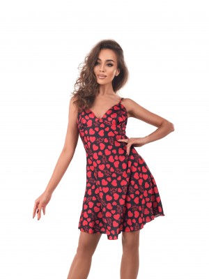 Секси нощница Koszulka-Morgan-chemise-Czarno-Czerwony