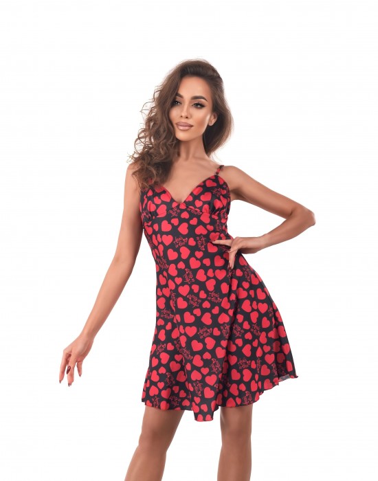 Секси нощница Koszulka-Morgan-chemise-Czarno-Czerwony