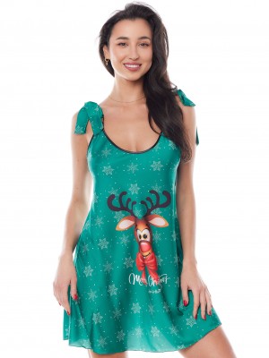 Секси нощница Koszulka-Aster-Green-Green