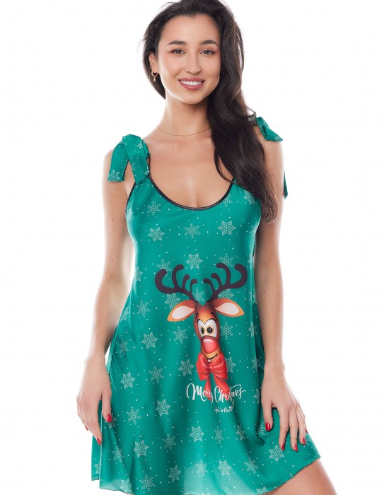 Секси нощница Koszulka-Aster-Green-Green