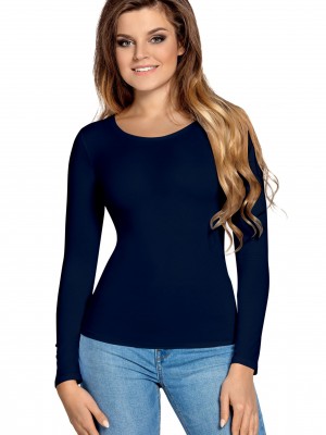 Дамски топ Bluzka-Manati-Dugi-rkaw-Granatowa-Granatowy