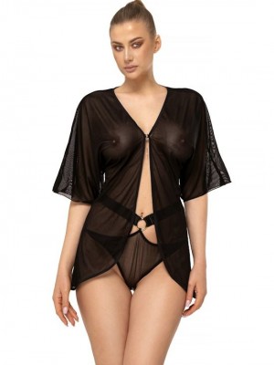 Секси нощница Koszulka-Velo-Czarny