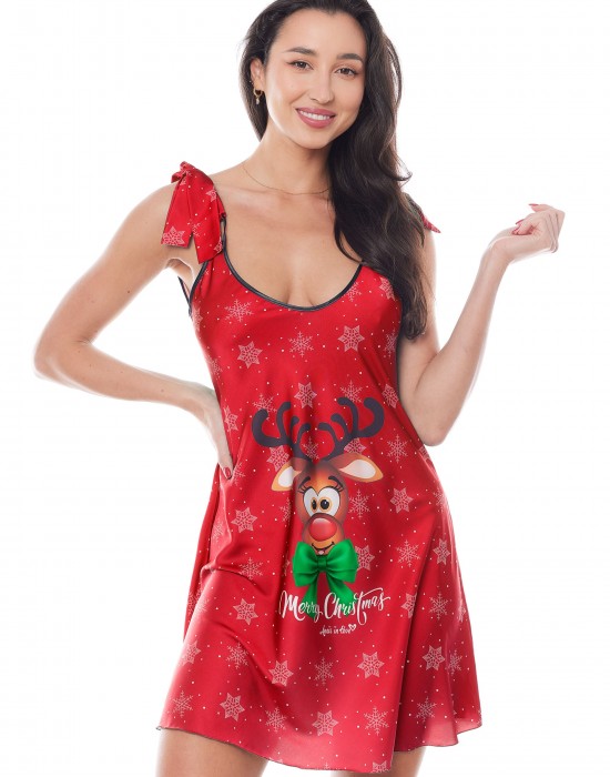 Секси нощница Koszulka-Aster-Red-Red