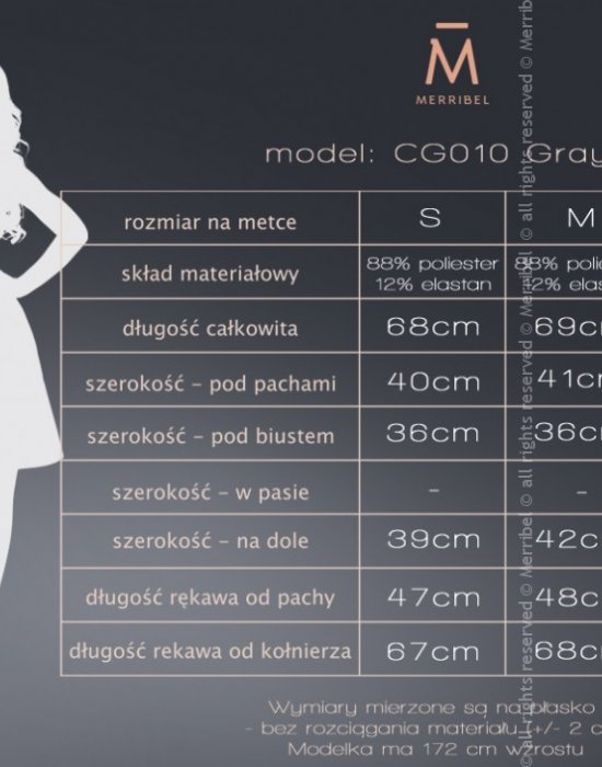 Елегантна дамска блуза в сиво CG010, Merribel, Блузи / Топове - Complex.bg