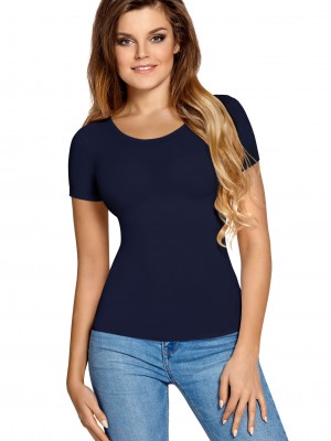 Дамски топ Bluzka-Carla-Krtki-rkaw-Granatowa-Granatowy