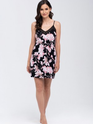 Нощница Koszulka-Magnolia-Czarna-Czarny