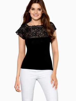 Дамски топ Bluzka-Elina-Czarna-Czarny