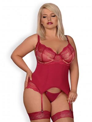 Корсет в комплект с прашки Gorset-Rosalyne-stringi-GRATIS-Czerwony