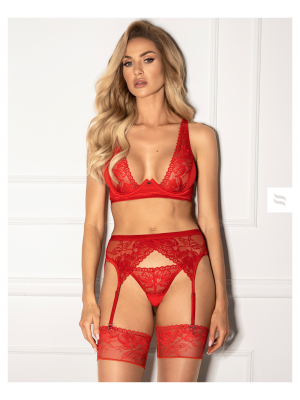 Секси комплект от 3 части Komplet-Lacelove-3-czciowy-Czerwony