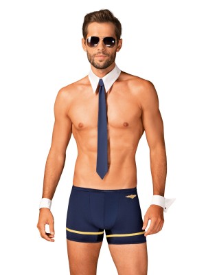 Секси комплект за мъже Komplet-Pilotman-Granatowy