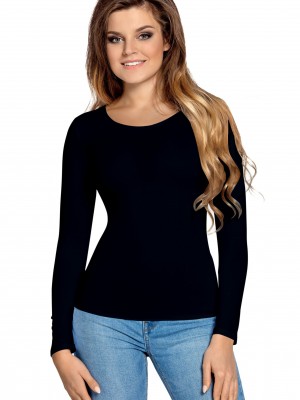 Дамски топ Bluzka-Manati-Dugi-rkaw-Czarna-Czarny