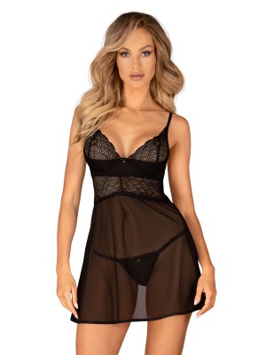 Секси Нощница Koszulka-Chemeris-babydoll-Czarny