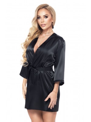 Луксозен секси халат Szlafrok-Aria-Czarny-Czarny