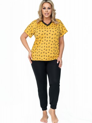 Дамска пижама Piama-Queen-Plus-Size-Musztardowy