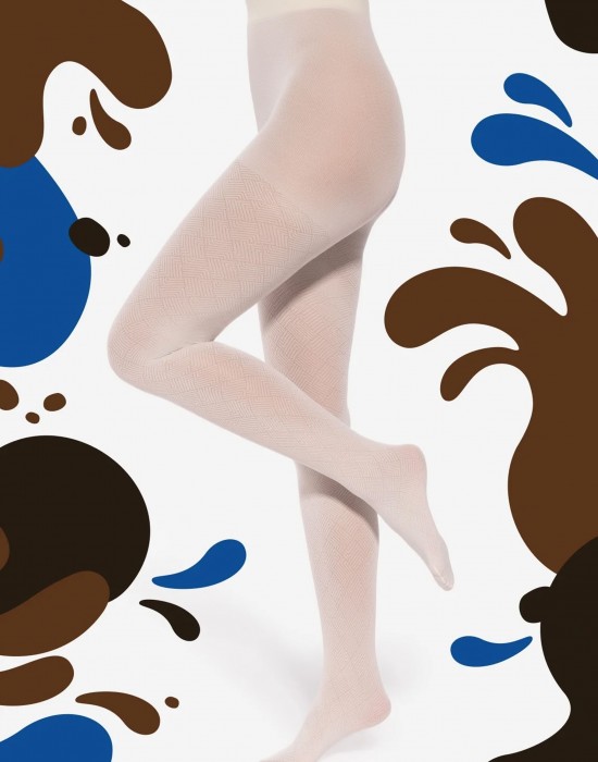 Чорапогащник Rajstopy-Wedel-Tights-40-02-White-Choco-White-Choco