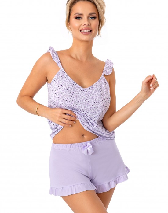 Дамска пижама Piama-Fiorella-Top-Liliowy