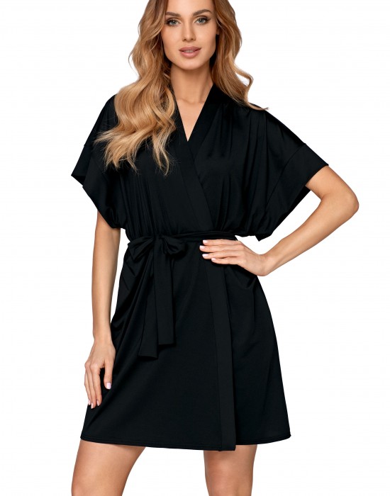 Секси халат Szlafrok-Corina-Czarny-Czarny