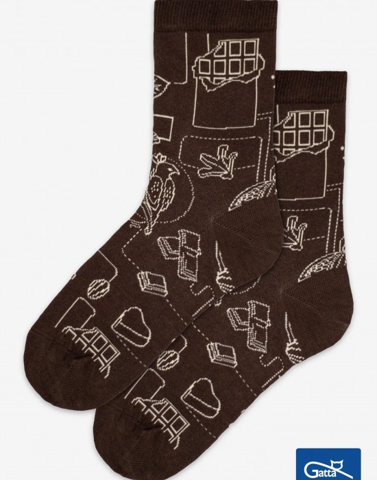 Къси чорапи Skarpetki-Wedel-socks-04-Dark-Choco