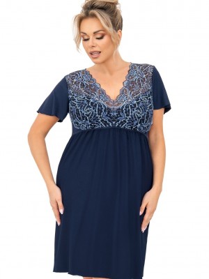 Нощница Koszula-nocna-Melania-Plus-Granatowa-Granatowy