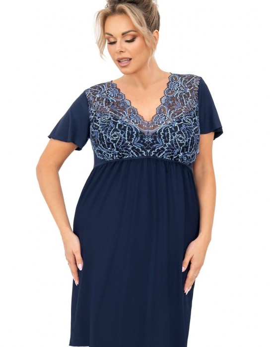 Нощница Koszula-nocna-Melania-Plus-Granatowa-Granatowy