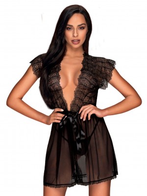 Халат Peniuar-Romanesa-Czarny