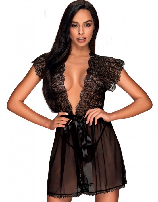 Халат Peniuar-Romanesa-Czarny