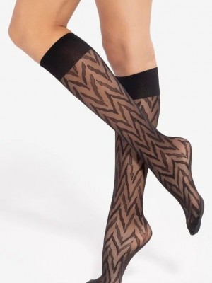 Къси чорапи Podkolanwki-Trendy-Line-14-20-Den-Black