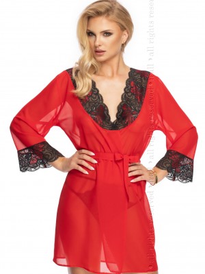 Луксозен секси халат Szlafrok-Oriana-Czerwony-Czerwony