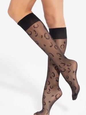 Къси чорапи Podkolanwki-Trendy-Line-15-20-Den-Black