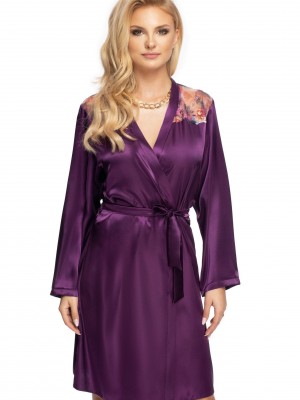 Луксозен секси халат Szlafrok-Shelby-Purple-Purple
