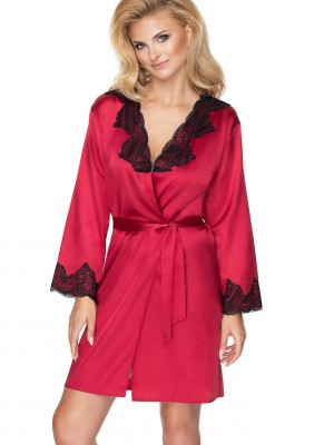 Луксозен секси халат Szlafrok-Juniper-Burgundowy-Burgundowy