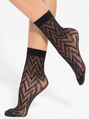 Къси чорапи Skarpetki-Trendy-Line-14-20-Den-Black