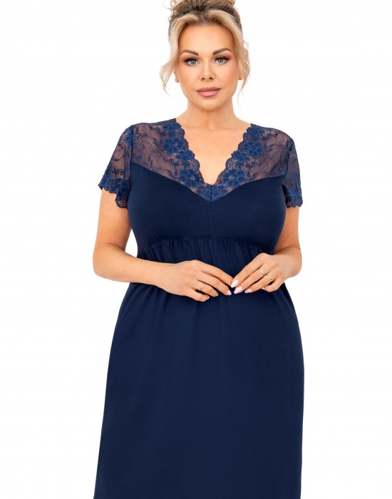 Нощница Koszula-nocna-Livia-Plus-Dark-Blue-Granatowy