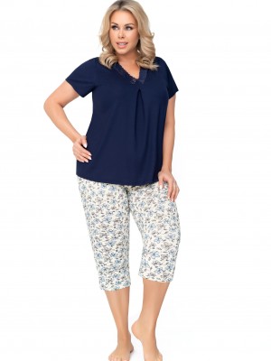 Дамска пижама Piama-Aria-Plus-Dark-Blue-Granatowy