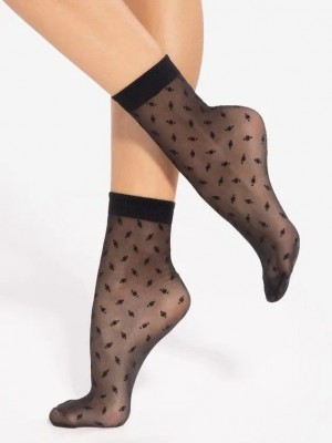 Къси чорапи Skarpetki-Trendy-Line-18-20-Den-Black