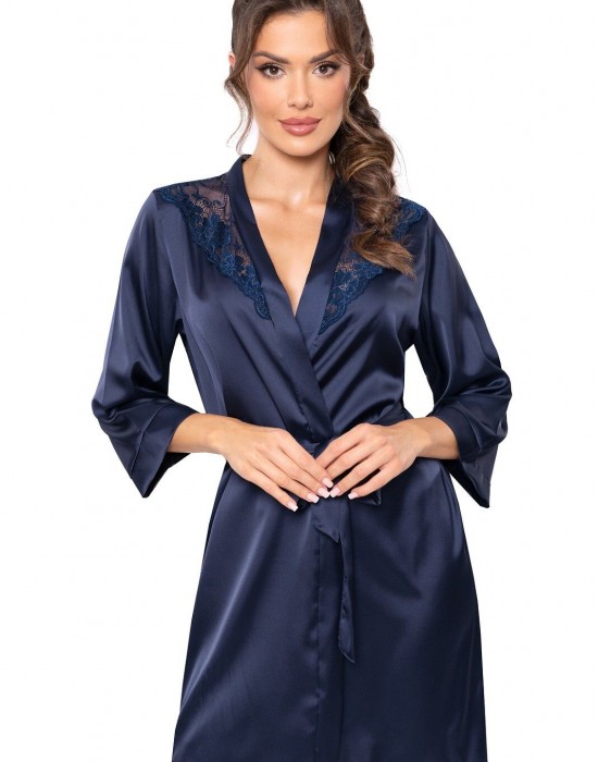 Секси халат Szlafrok-Mari-Granatowy-Granatowy