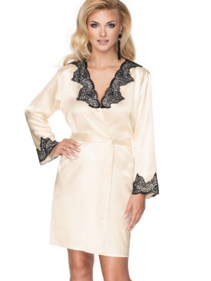 Луксозен секси халат Szlafrok-Juniper-Cream-Kremowy