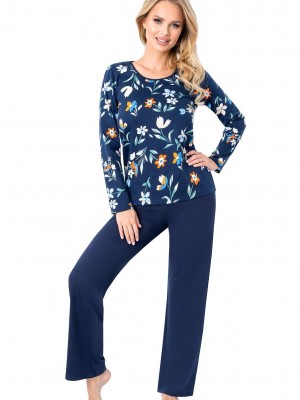 Дамска пижама Piama-Caroline-Long-Granatowy