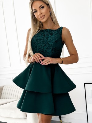 Елегантна зелена рокля 205-4