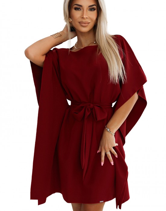 Широка рокля в бордо 287-34