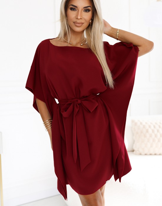 Широка рокля в бордо 287-34