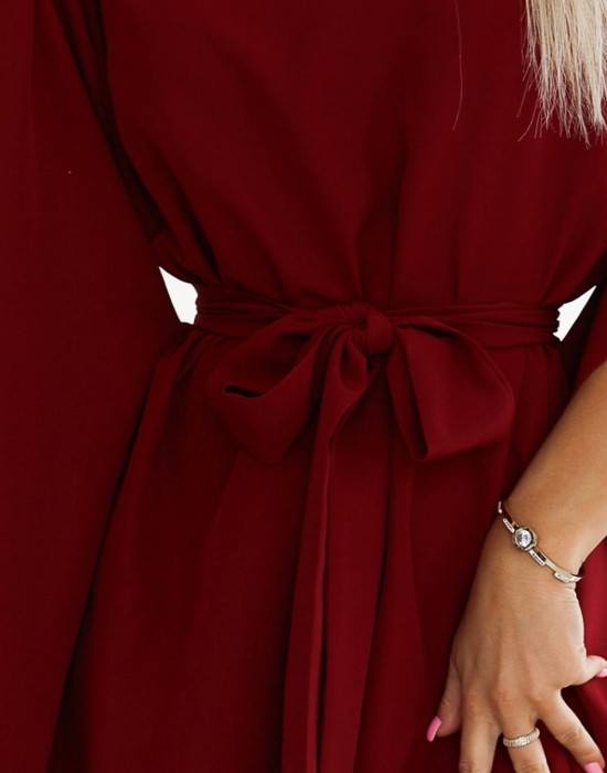 Широка рокля в бордо 287-34