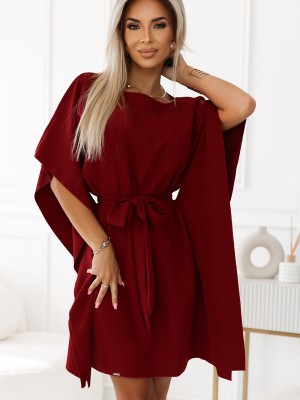 Широка рокля в бордо 287-34