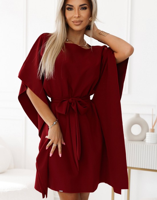 Широка рокля в бордо 287-34