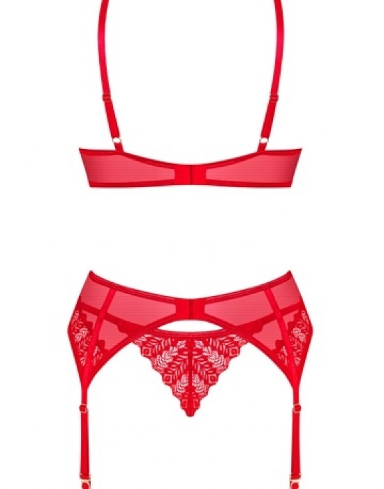 Секси комплект от три части INGRIDIA в червен цвят