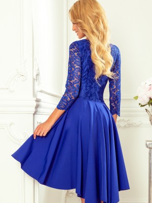 Елегантна асиметрична рокля в кралско син 210-12
