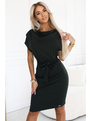 240-7 Асиметрична рокля в цвят каки